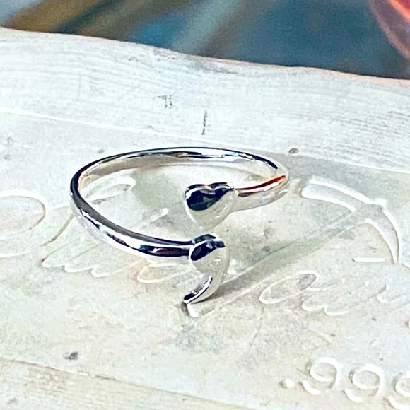 925 Shimmering Sterling Silver Adjustable Semicolon Ring; Your Story Isn't Over - Picture 1 of 13